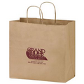 Natural Kraft Paper Carry-Out Bag (13"x7"x12 3/4") - Flexo Ink